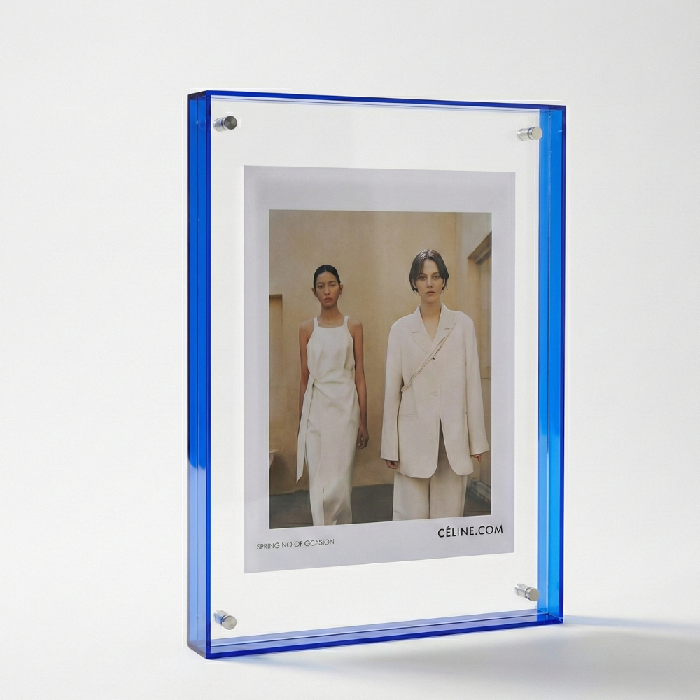 Cadre Photo Moderne Acrylique | Bord Vibrant Polyvalent | Série Studio