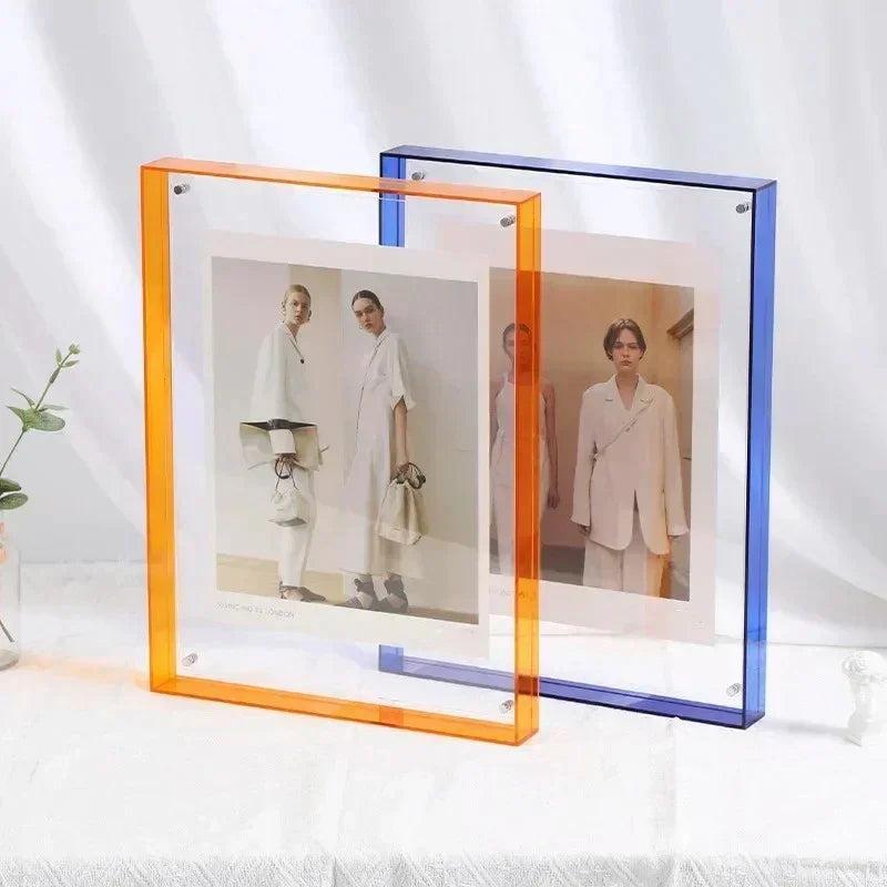 Cadre Photo Moderne Acrylique | Bord Vibrant Polyvalent | Série Studio