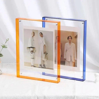 Cadre Photo Moderne Acrylique | Bord Vibrant Polyvalent | Série Studio