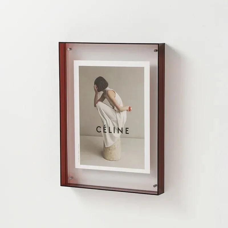 Cadre Photo Moderne Acrylique | Bord Vibrant Polyvalent | Série Studio