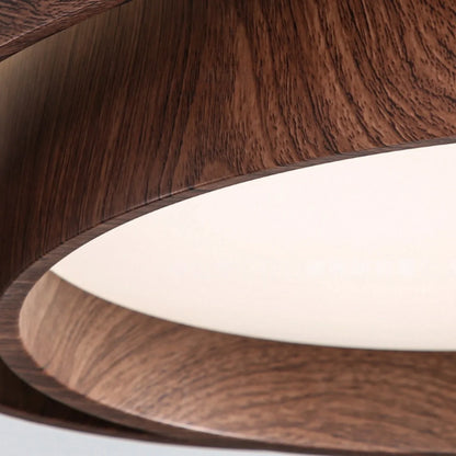 Plafonnier LED Métal et Acrylique Noyer | LED Intégrée 24-36W | Série Atelier