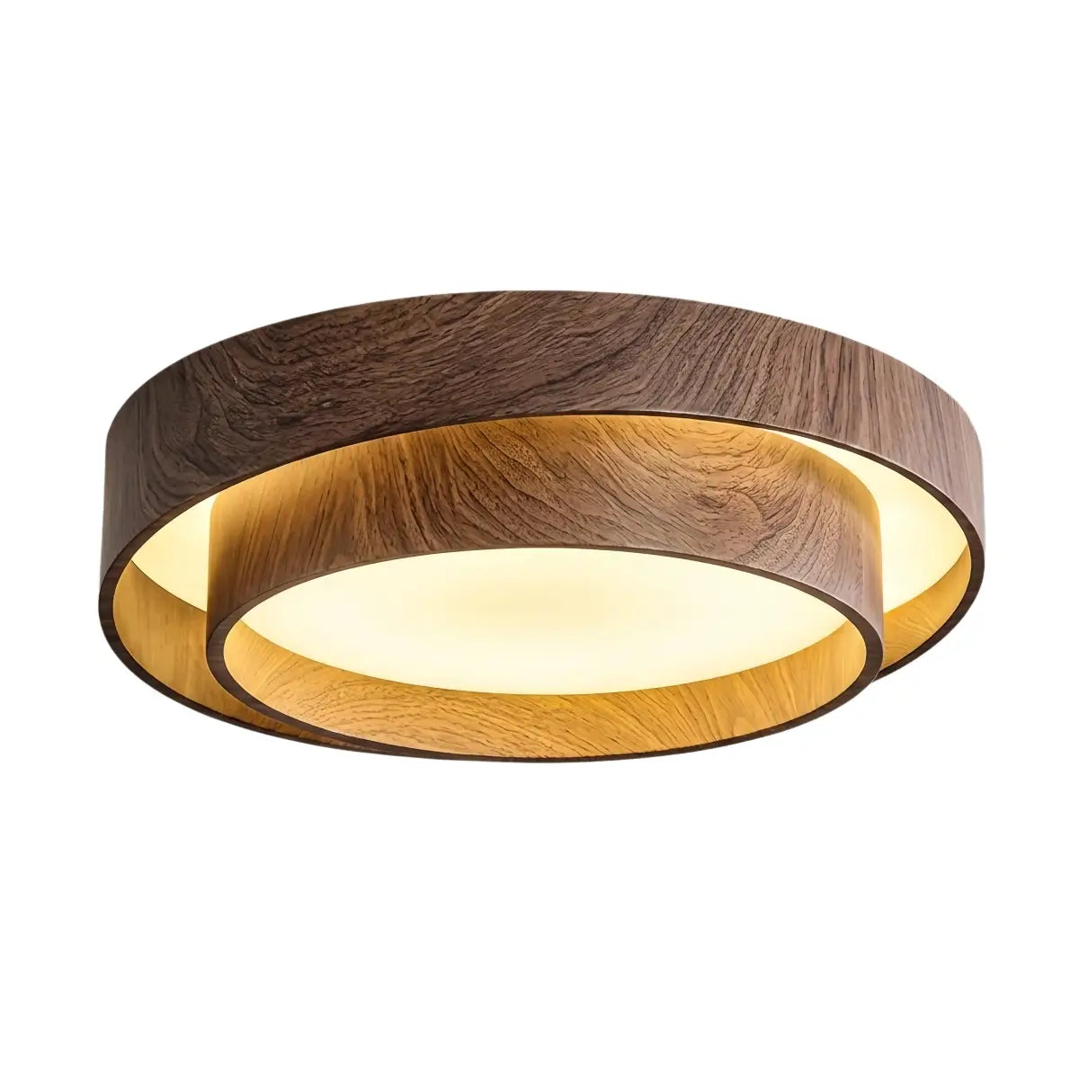 Plafonnier LED Métal et Acrylique Noyer | LED Intégrée 24-36W | Série Atelier