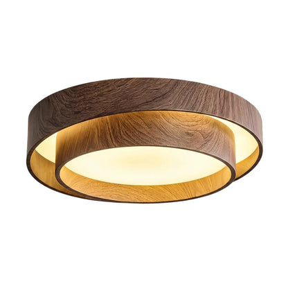 Plafonnier LED Métal et Acrylique Noyer | LED Intégrée 24-36W | Série Atelier