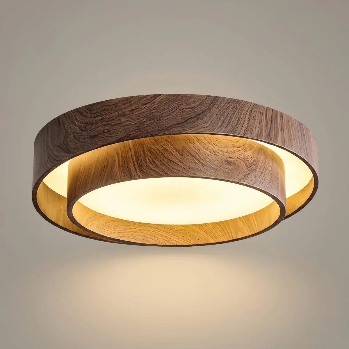 Plafonnier LED Métal et Acrylique Noyer | LED Intégrée 24-36W | Série Atelier