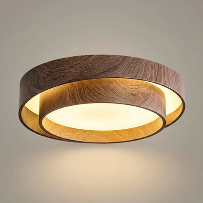 Plafonnier LED Métal et Acrylique Noyer | LED Intégrée 24-36W | Série Atelier
