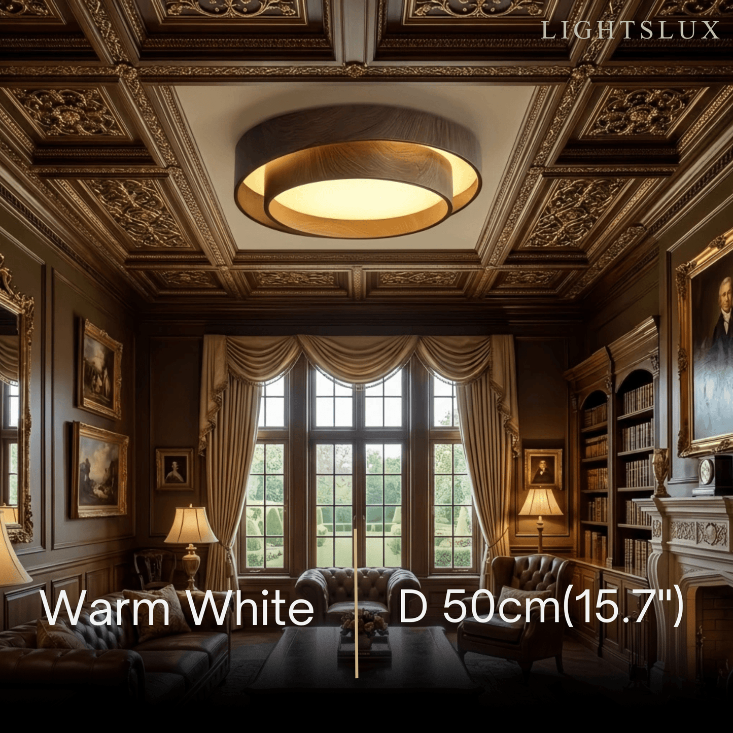 Plafonnier LED Métal et Acrylique Noyer | LED Intégrée 24-36W | Série Atelier