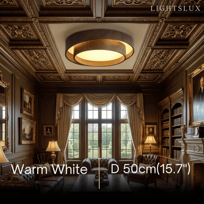Plafonnier LED Métal et Acrylique Noyer | LED Intégrée 24-36W | Série Atelier