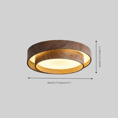 Plafonnier LED Métal et Acrylique Noyer | LED Intégrée 24-36W | Série Atelier