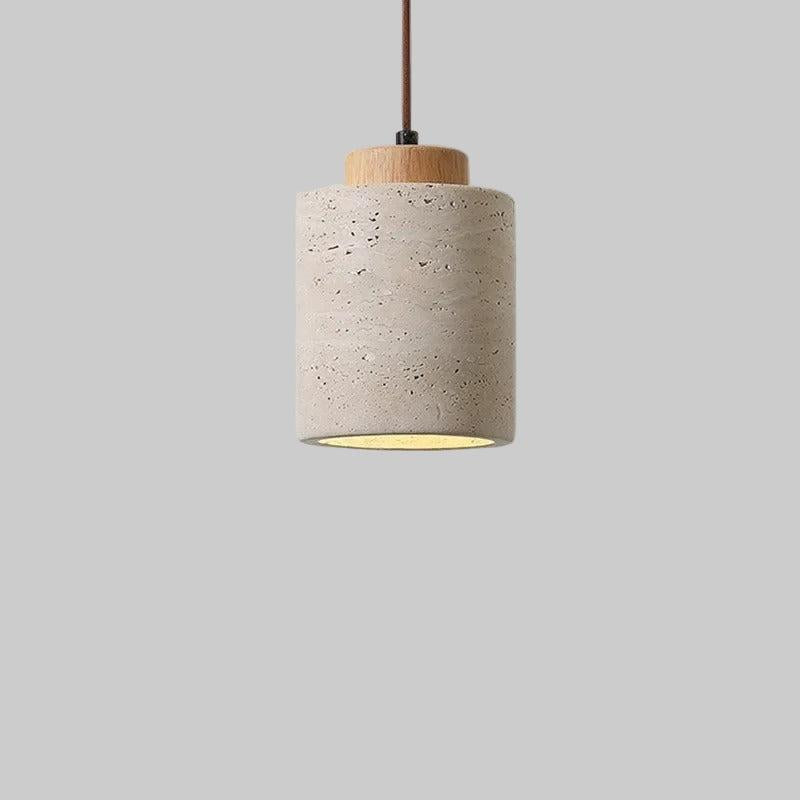 Lustre Travertin Naturel Nordique | Pendentif à Cordon, Durable | Série PureLine