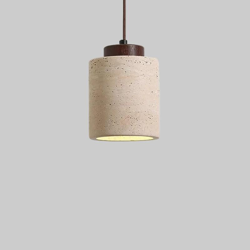 Lustre Travertin Naturel Nordique | Pendentif à Cordon, Durable | Série PureLine