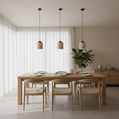 Lustre Travertin Naturel Nordique | Pendentif à Cordon, Durable | Série PureLine