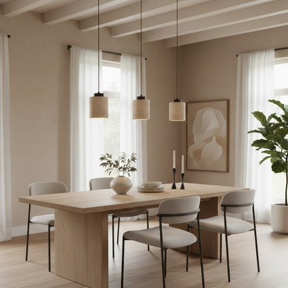 Lustre Travertin Naturel Nordique | Pendentif à Cordon, Durable | Série PureLine