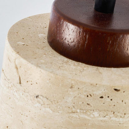 Lustre Travertin Naturel Nordique | Pendentif à Cordon, Durable | Série PureLine