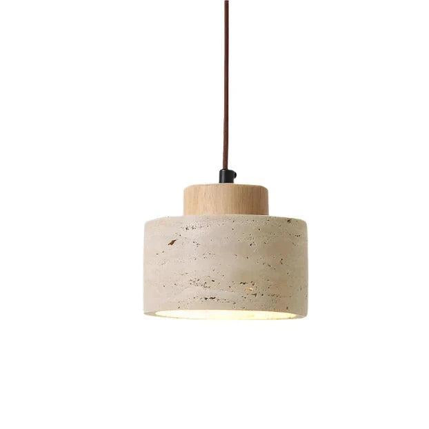 Lustre Travertin Naturel Nordique | Pendentif à Cordon, Durable | Série PureLine