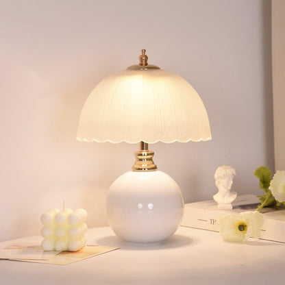 Lampe de Table Demi-Dôme Nordique | Céramique | LED Intégrée Dimensions 20x25 cm