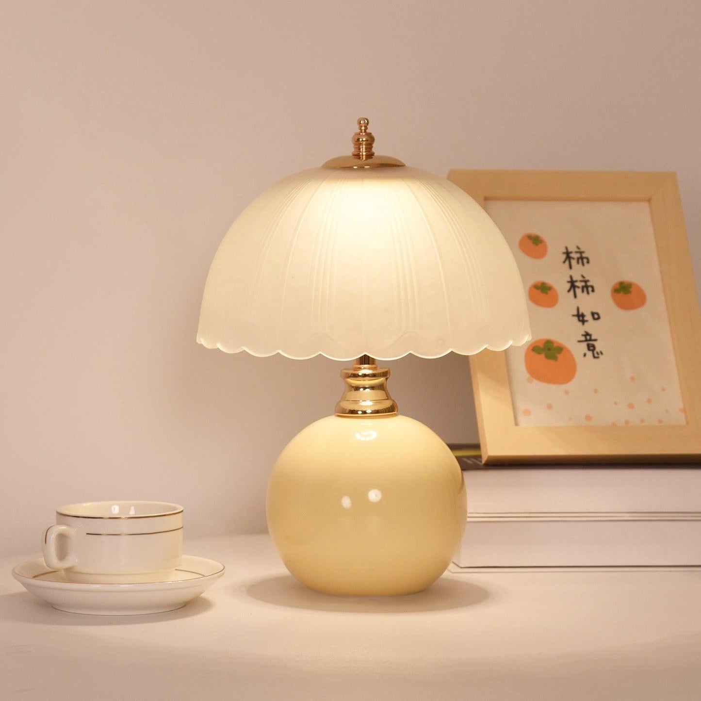 Lampe de Table Demi-Dôme Nordique | Céramique | LED Intégrée Dimensions 20x25 cm