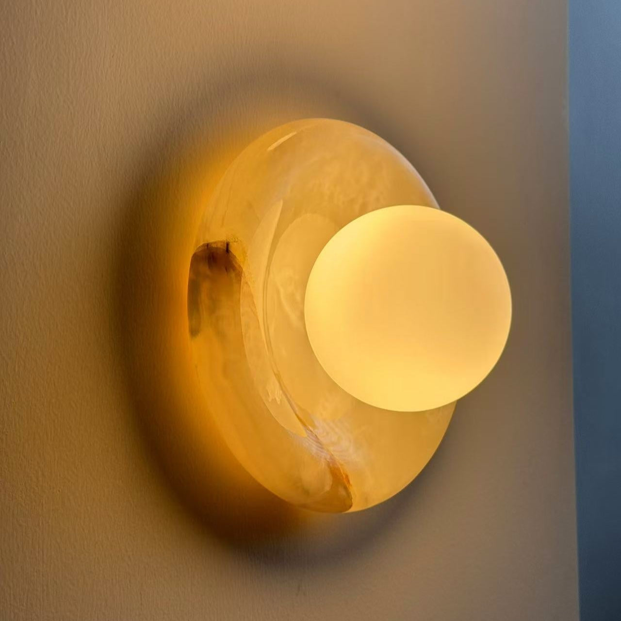 Lampe Murale Applique Marbre|Éclairage doux Sans ampoule|Ligne Marbre