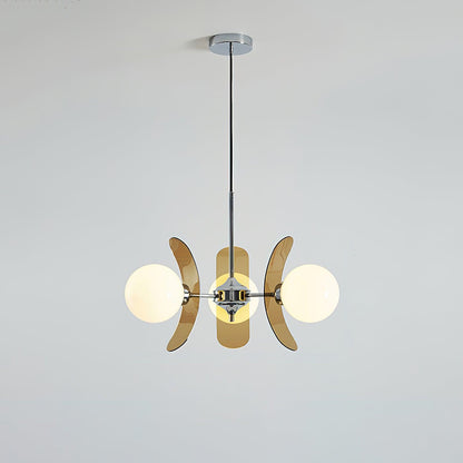 Suspension Florale Métal Verre | Câble Réglable Abat-jour Verre | Série Éclat