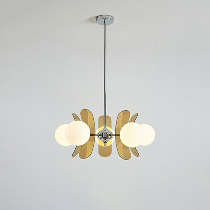Suspension Florale Métal Verre | Câble Réglable Abat-jour Verre | Série Éclat