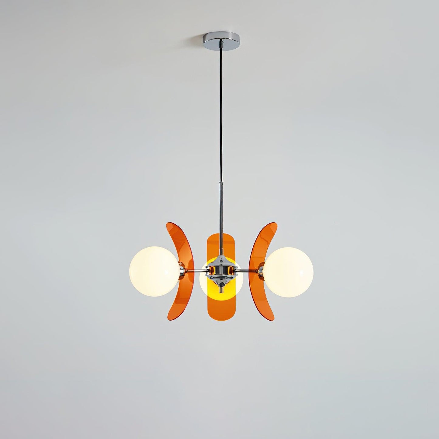 Suspension Florale Métal Verre | Câble Réglable Abat-jour Verre | Série Éclat