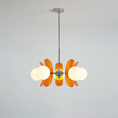 Suspension Florale Métal Verre | Câble Réglable Abat-jour Verre | Série Éclat