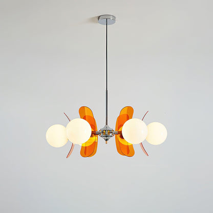 Suspension Florale Métal Verre | Câble Réglable Abat-jour Verre | Série Éclat
