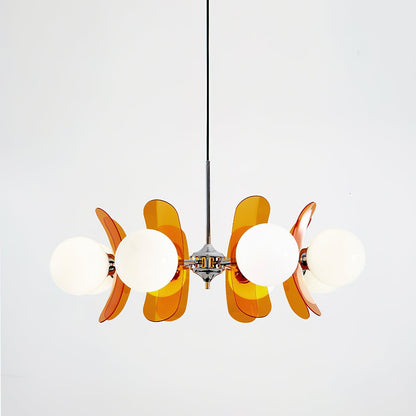 Suspension Florale Métal Verre | Câble Réglable Abat-jour Verre | Série Éclat