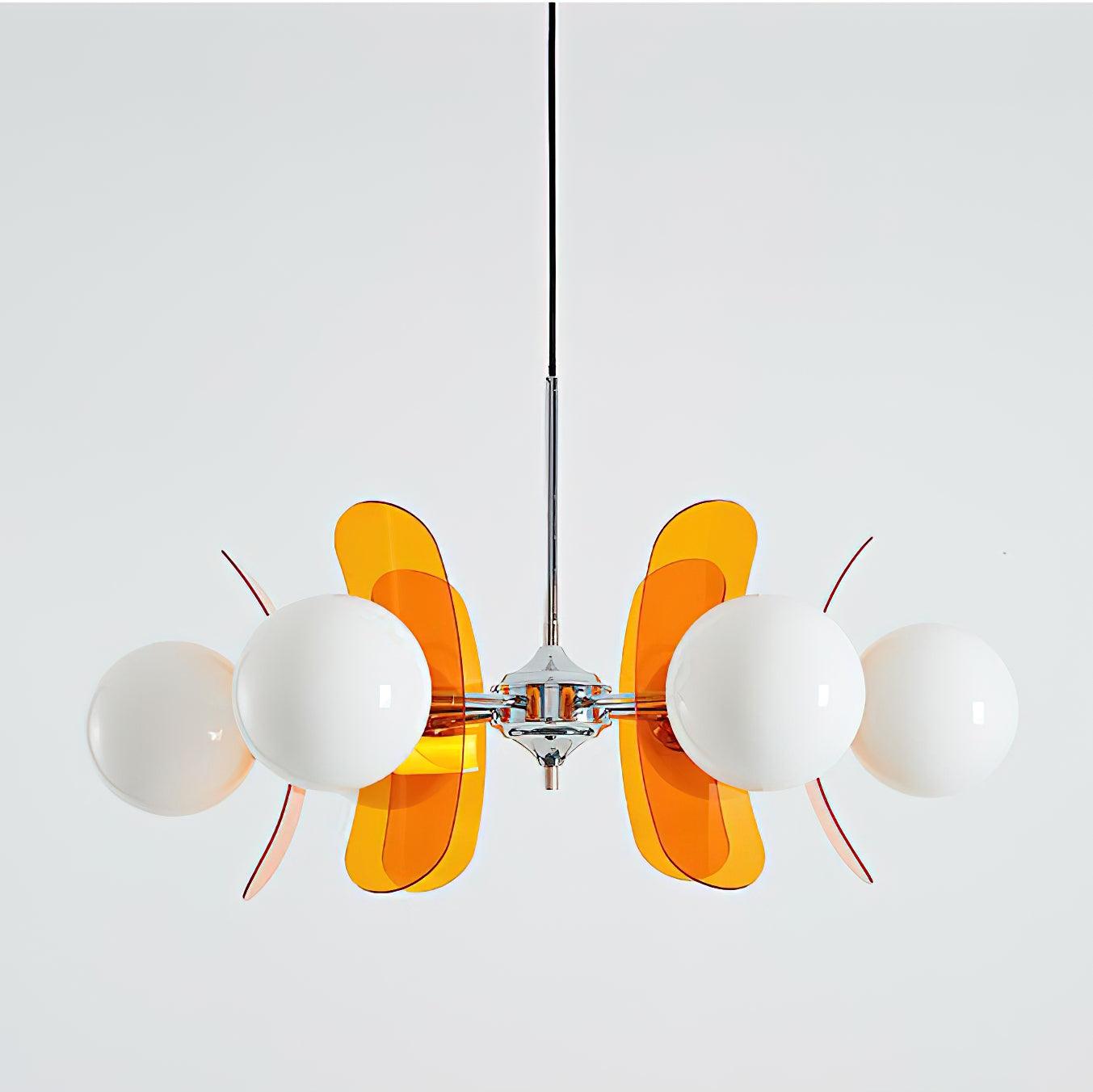 Suspension Florale Métal Verre | Câble Réglable Abat-jour Verre | Série Éclat