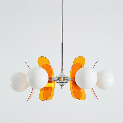 Suspension Florale Métal Verre | Câble Réglable Abat-jour Verre | Série Éclat