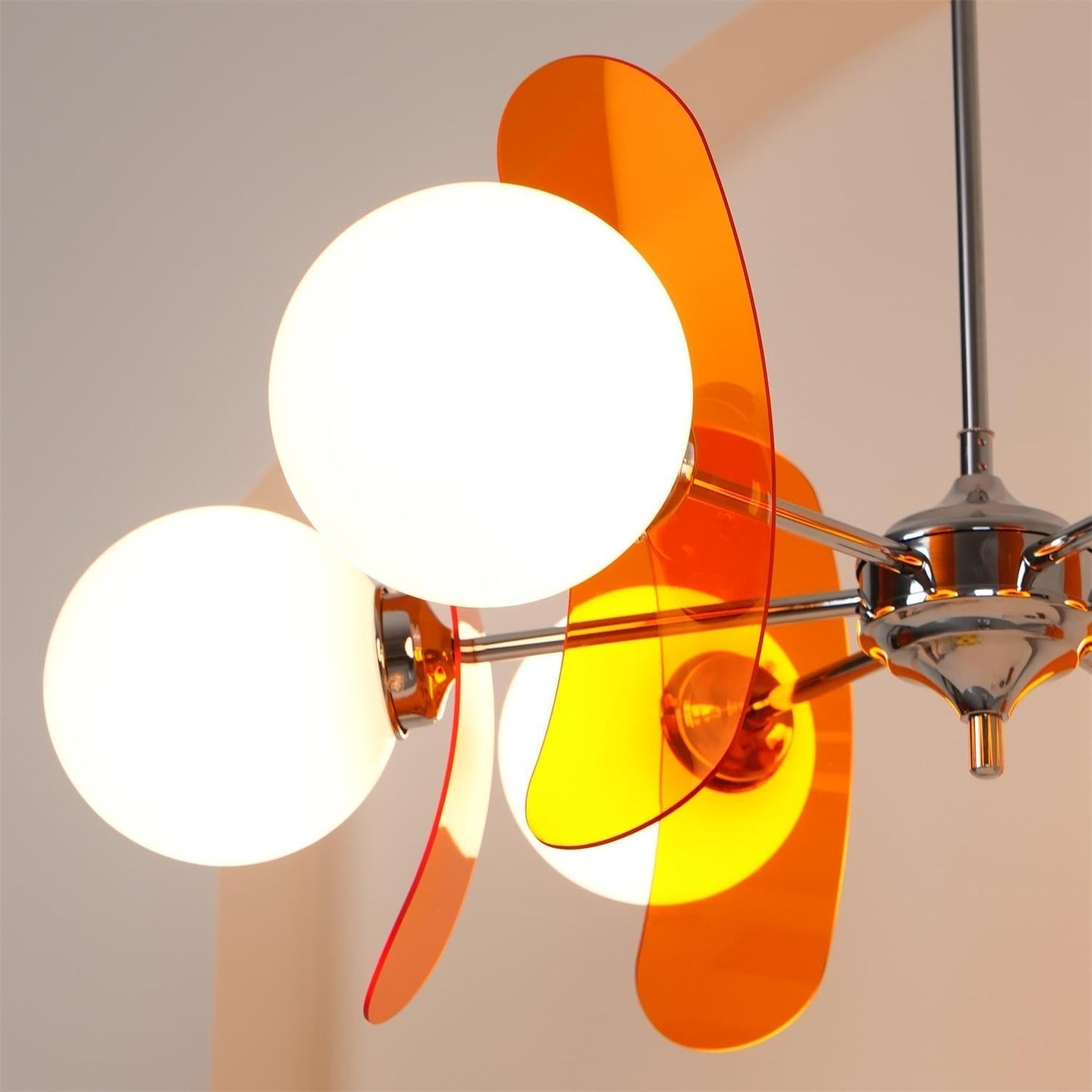 Suspension Florale Métal Verre | Câble Réglable Abat-jour Verre | Série Éclat