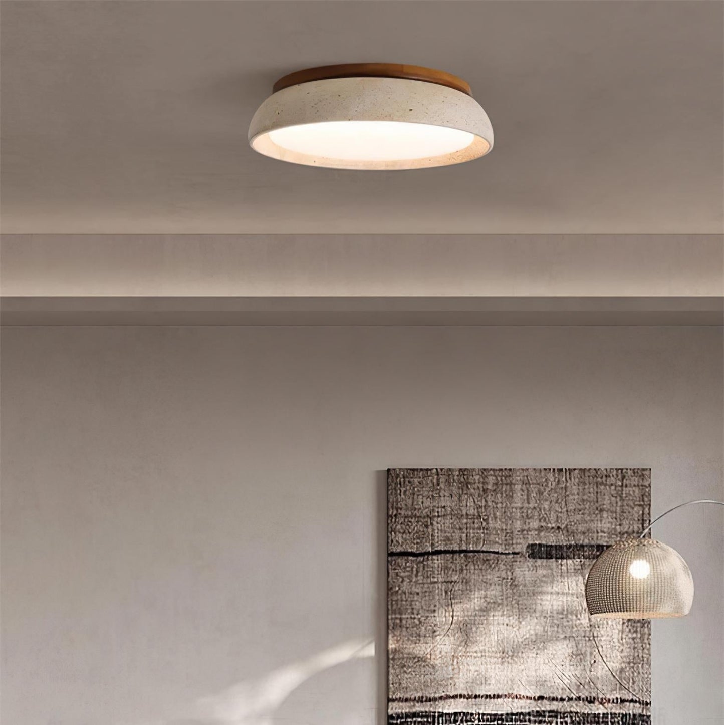 Plafonnier Travertin Moderne | LED Réglable | Ampoules LED Incluses | Série Lumen