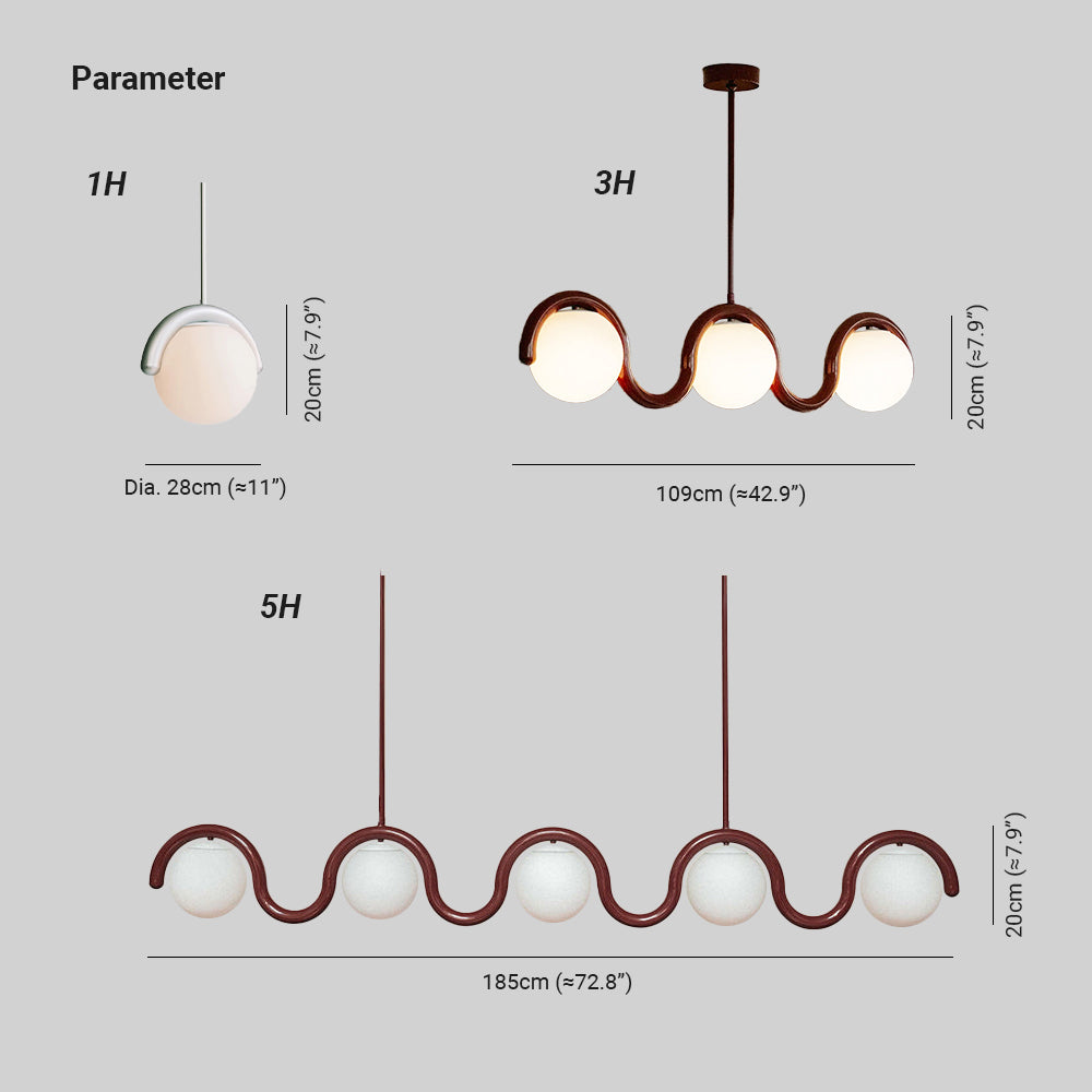 Lustre Linéaire Métal et Verre | Rouge et Argenté, IP20 Non-dimmable