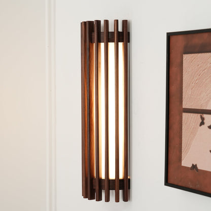 Applique Murale Bois Noyer | Lueur Ambiante LED | Câblage Direct | Série Nuit