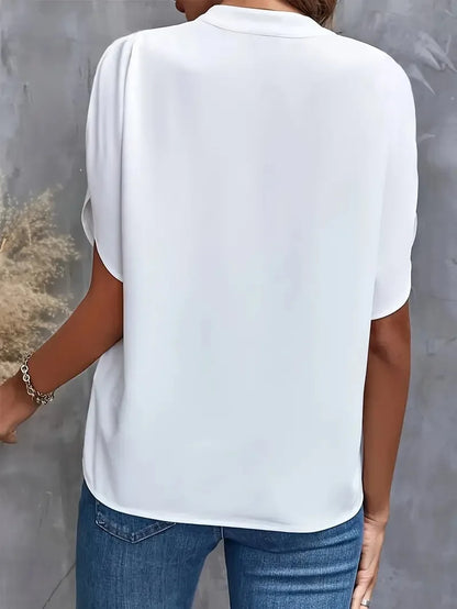 Blouse Fluide Décolleté en V | Chiffon Léger | Élégance Polyvalente | Série Éclat