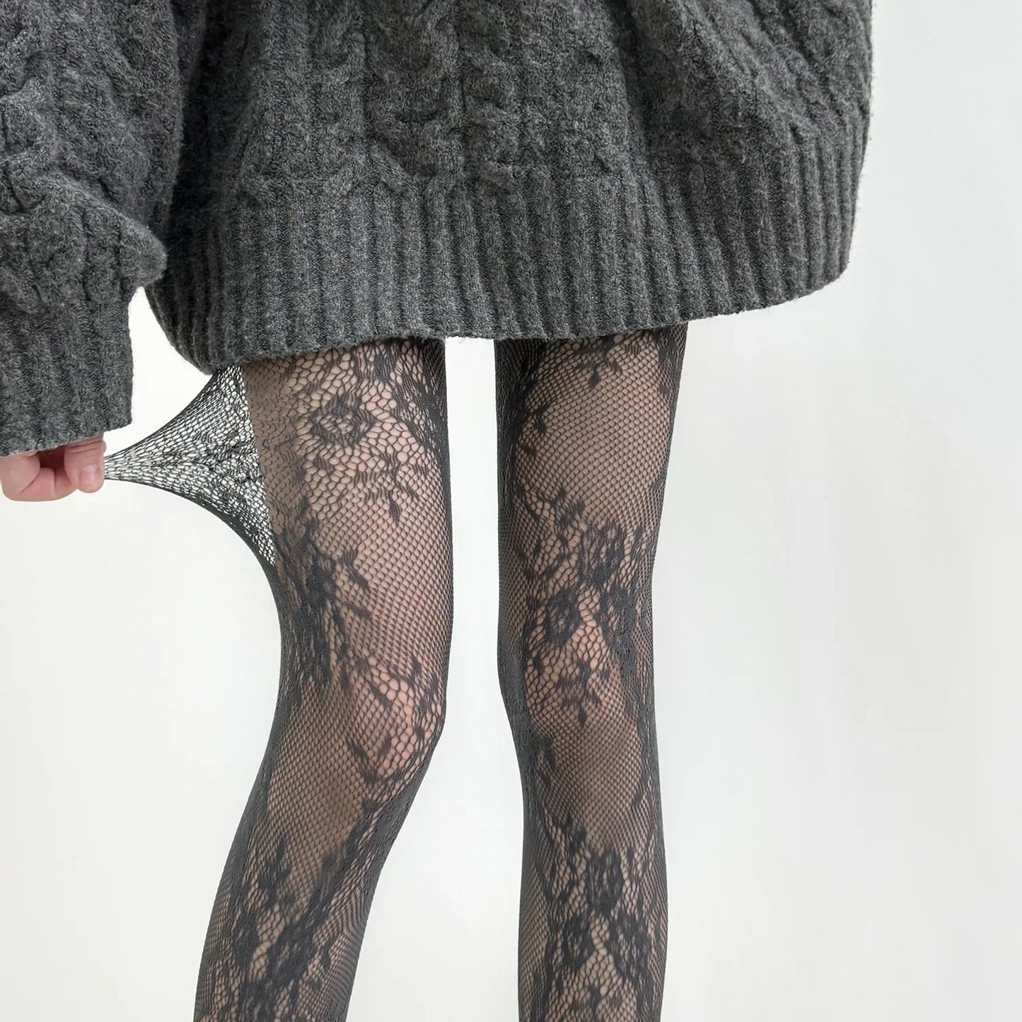 Collants en Dentelle pour Femme Dentelle Florale | Confort & Élastique