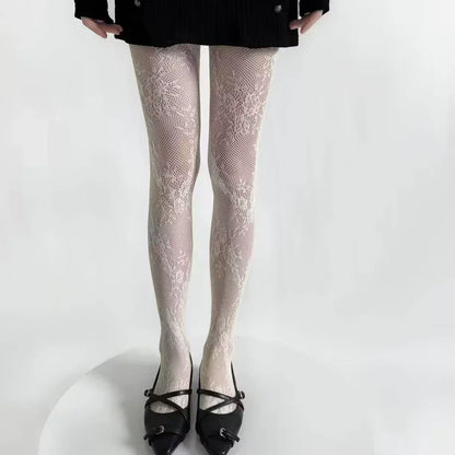 Collants en Dentelle pour Femme Dentelle Florale | Confort & Élastique