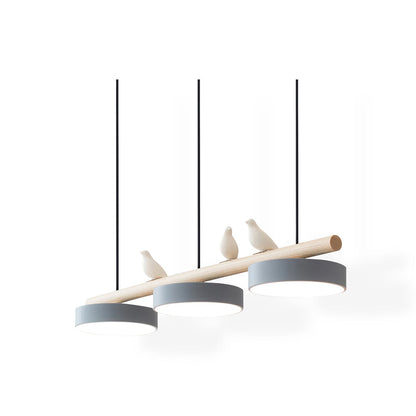 Oiseau Suspension Métal-Bois | LED Intégrée, Ampoule Incluse | Série Atelier