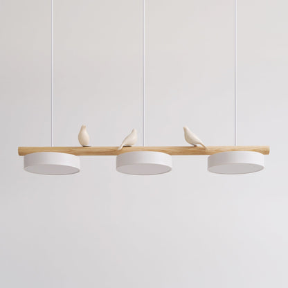 Oiseau Suspension Métal-Bois | LED Intégrée, Ampoule Incluse | Série Atelier
