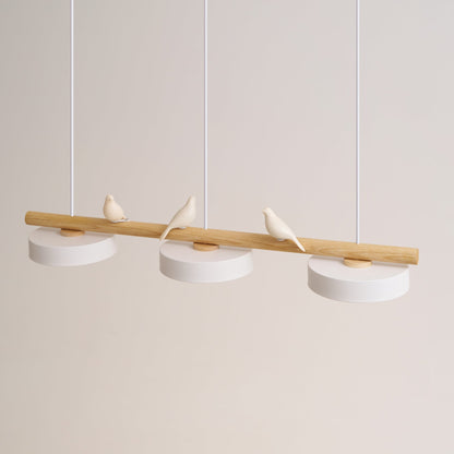 Oiseau Suspension Métal-Bois | LED Intégrée, Ampoule Incluse | Série Atelier