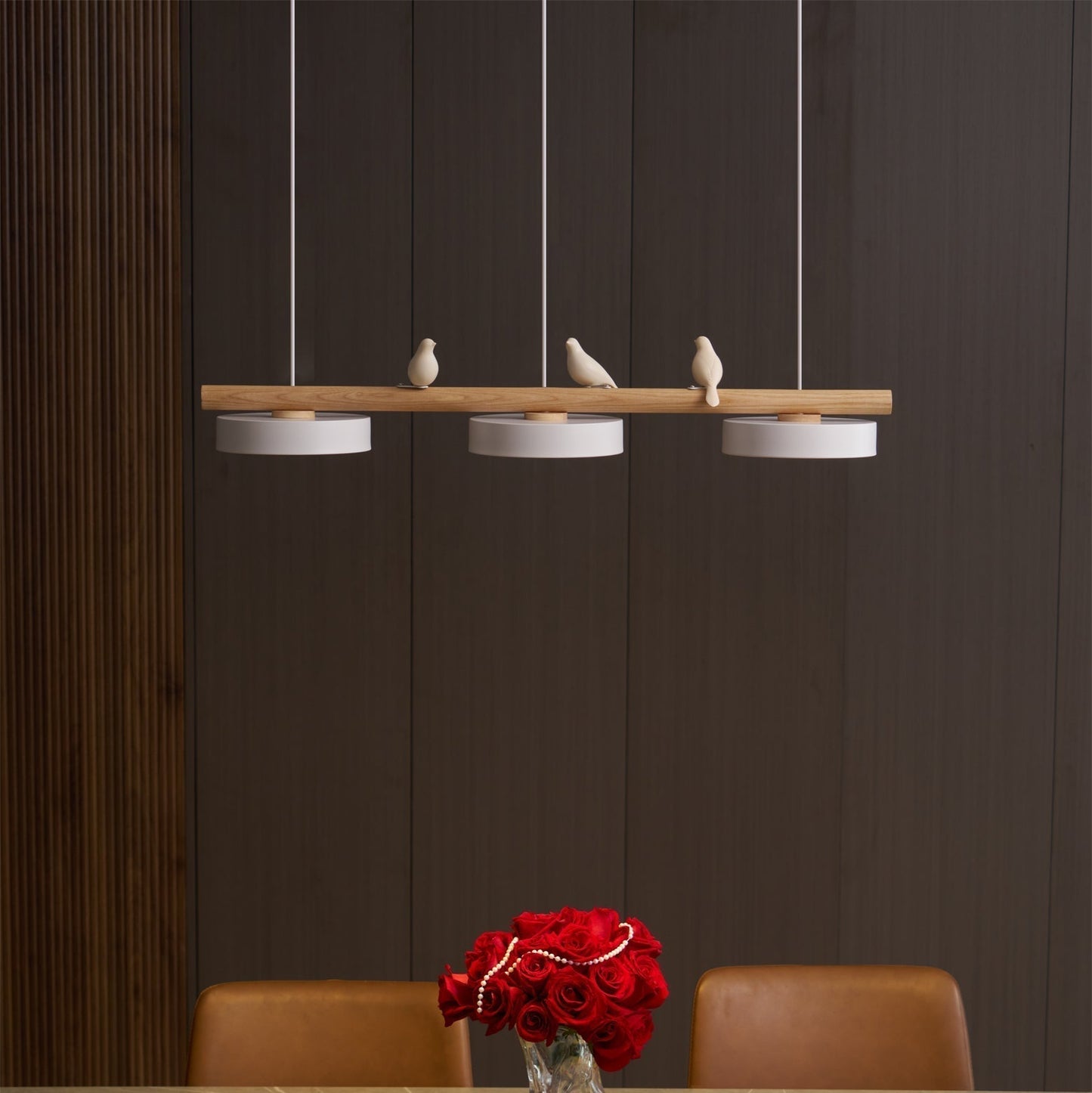 Oiseau Suspension Métal-Bois | LED Intégrée, Ampoule Incluse | Série Atelier