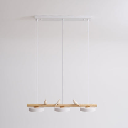 Oiseau Suspension Métal-Bois | LED Intégrée, Ampoule Incluse | Série Atelier