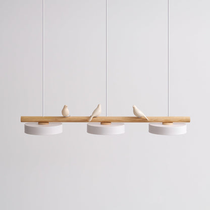 Oiseau Suspension Métal-Bois | LED Intégrée, Ampoule Incluse | Série Atelier