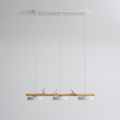 Oiseau Suspension Métal-Bois | LED Intégrée, Ampoule Incluse | Série Atelier