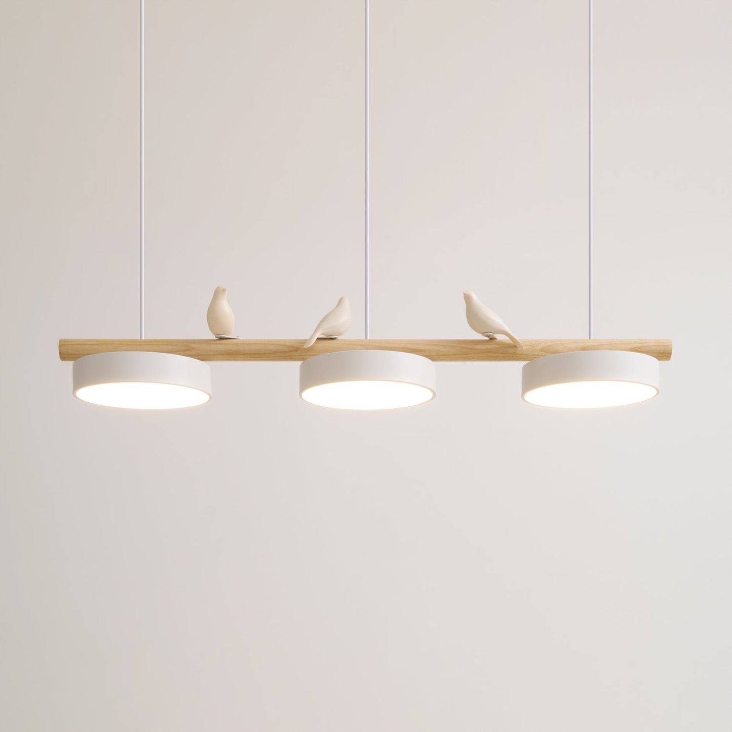 Oiseau Suspension Métal-Bois | LED Intégrée, Ampoule Incluse | Série Atelier