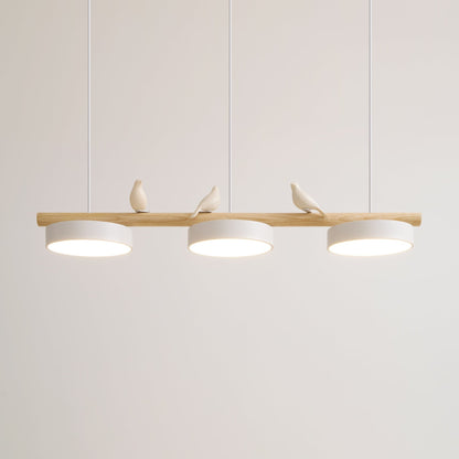 Oiseau Suspension Métal-Bois | LED Intégrée, Ampoule Incluse | Série Atelier