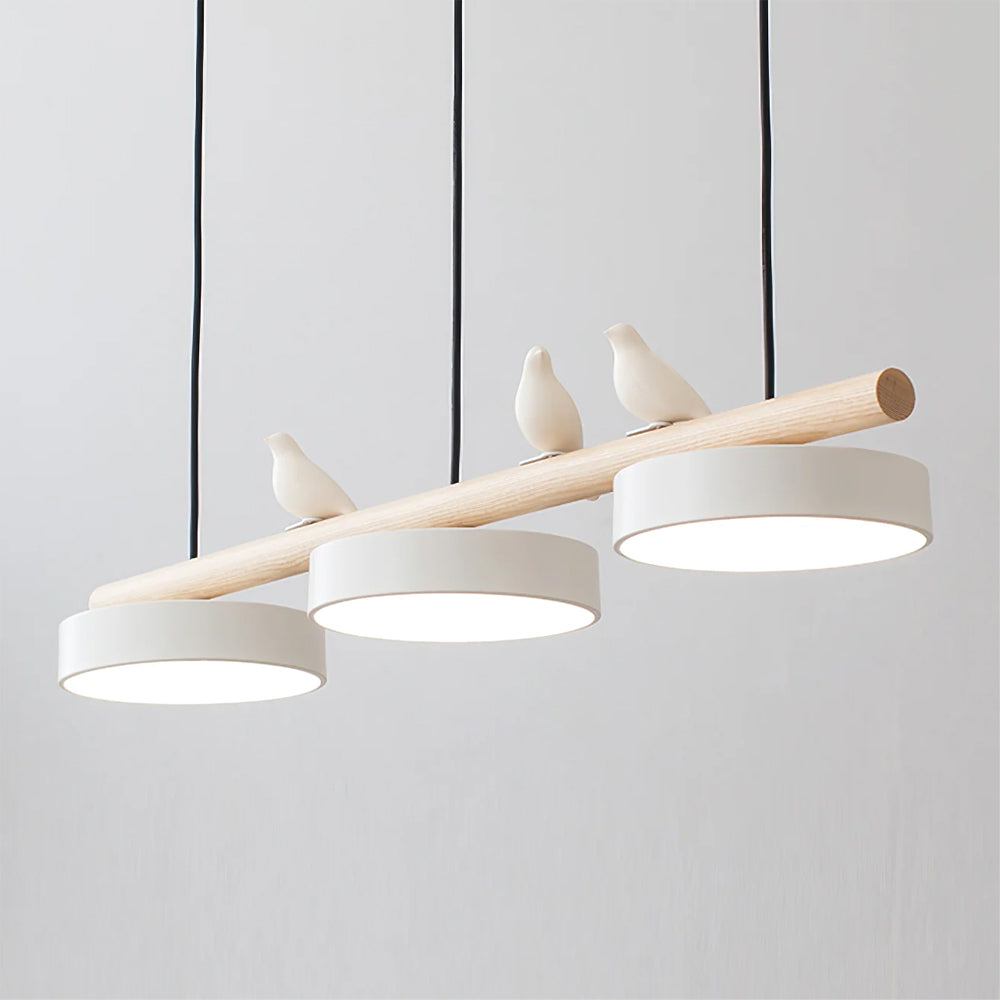Oiseau Suspension Métal-Bois | LED Intégrée, Ampoule Incluse | Série Atelier