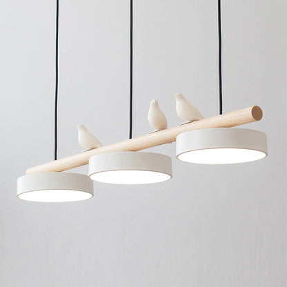 Oiseau Suspension Métal-Bois | LED Intégrée, Ampoule Incluse | Série Atelier