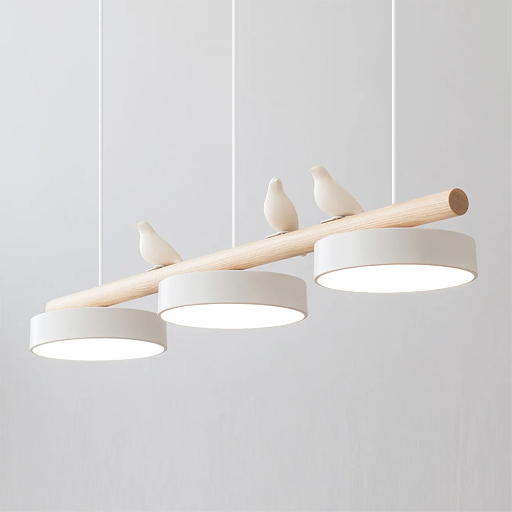 Oiseau Suspension Métal-Bois | LED Intégrée, Ampoule Incluse | Série Atelier
