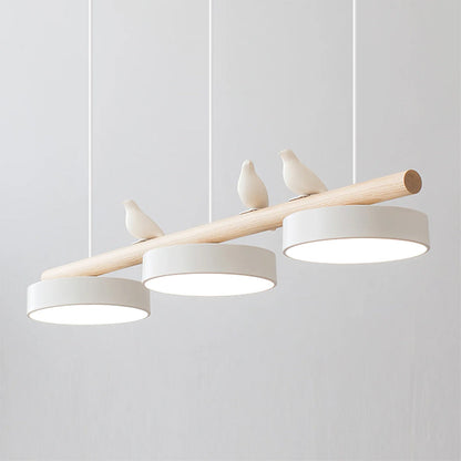 Oiseau Suspension Métal-Bois | LED Intégrée, Ampoule Incluse | Série Atelier
