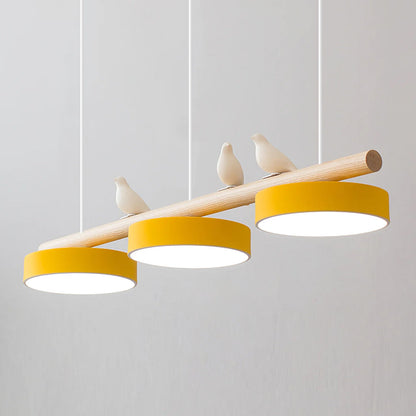 Oiseau Suspension Métal-Bois | LED Intégrée, Ampoule Incluse | Série Atelier